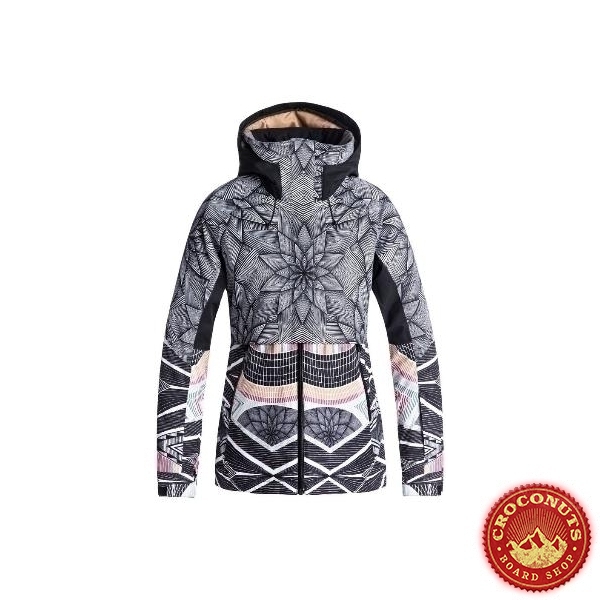 Veste Roxy frozen flow true black pop snow 2019