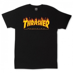 Tee Shirt Thrasher Flame Logo Black 2019 pour homme, pas cher