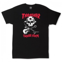 Tee Shirt Thrasher Skate Rock Skull Black 2019 pour homme, pas cher
