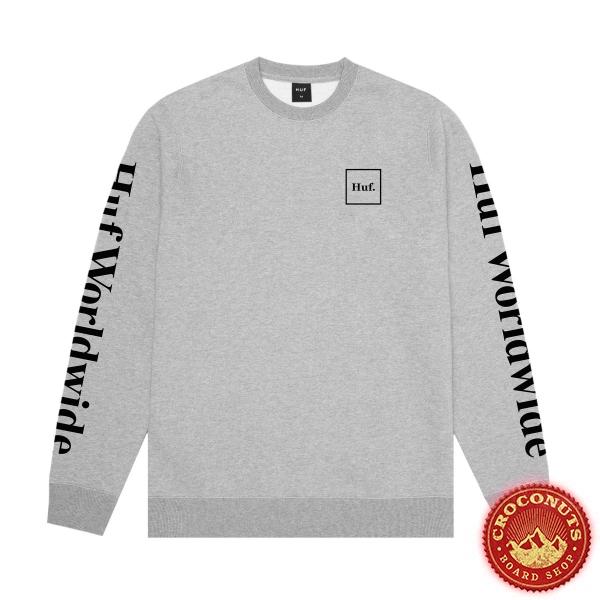 Sweat Huf Hood Essentials Domestic Crew Grey Heather 2020