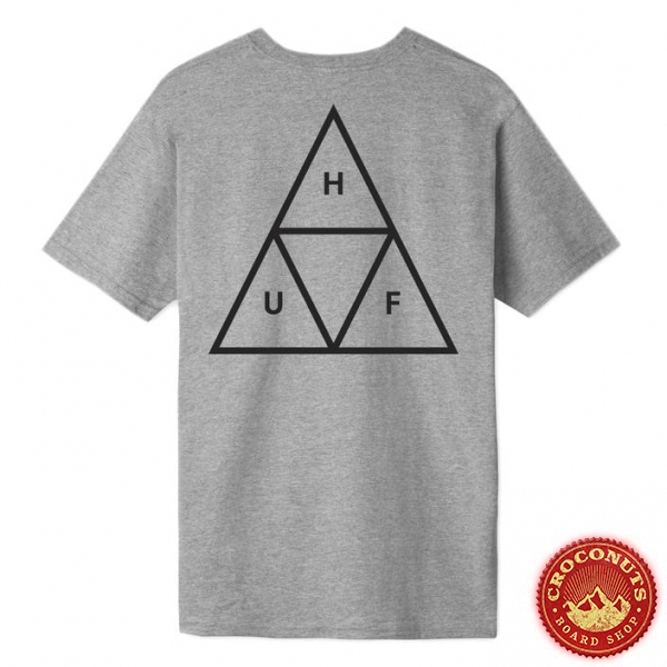 Tee Shirt Huf Essentials Triple Triangle Grey Heather 2020