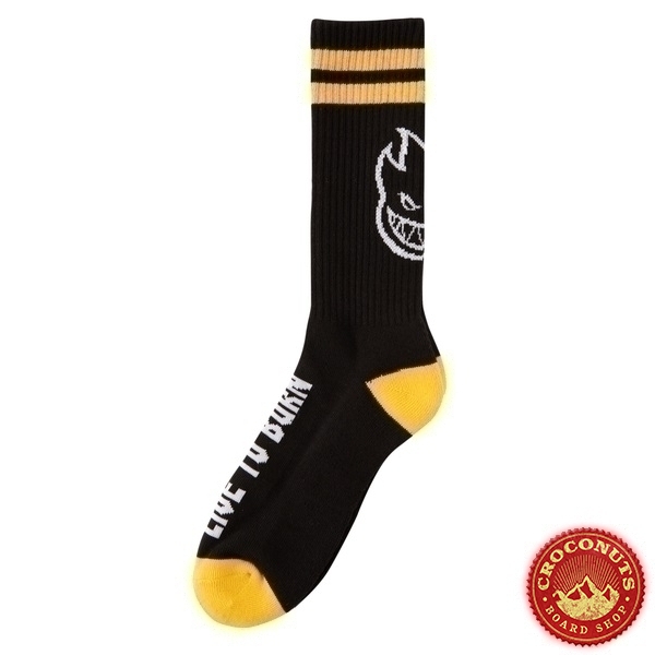Chaussettes Spitfire Heads Up Black Yellow 2020