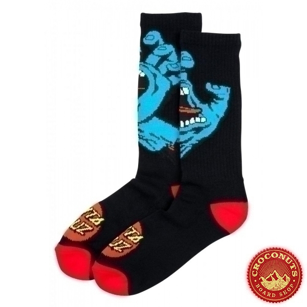 Chaussettes Santa Cruz Screaming Hand Black 2022