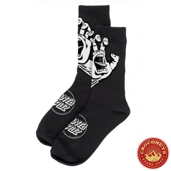 Chaussettes Santa Cruz Screaming Hand Mono Black 2020
