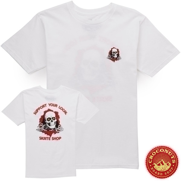 Tee Shirt Powell Peralta Support Your Local Shop White 2020
