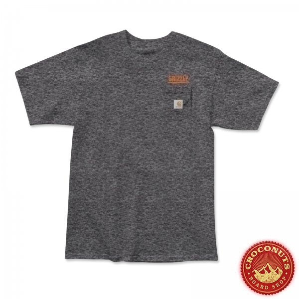 Tee Shirt Grizzly X Carhartt Stamp Work Charcoal 2020