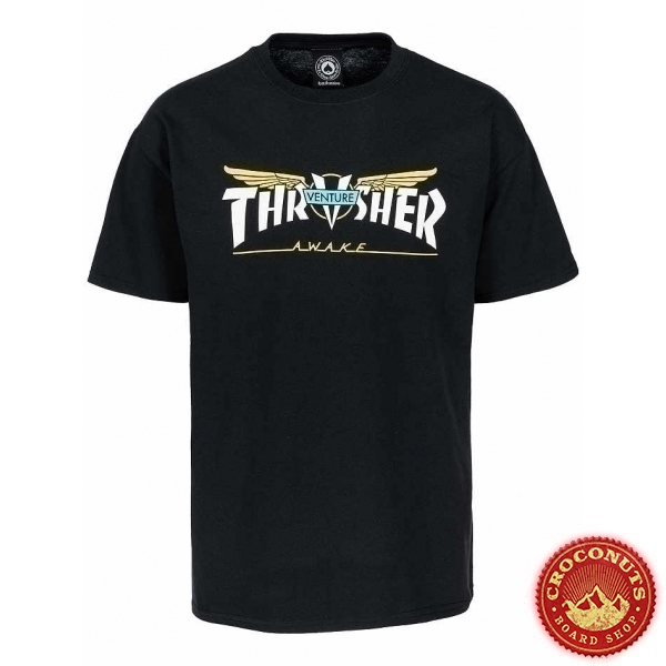 Tee Shirt Thrasher Venture Collab Black 2020