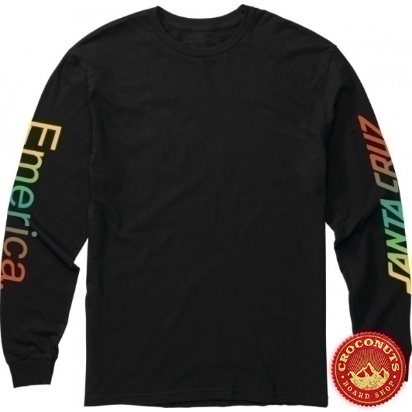 Tee Shirt Emerica X Santa Cruz Logo Drop LS Black 2020