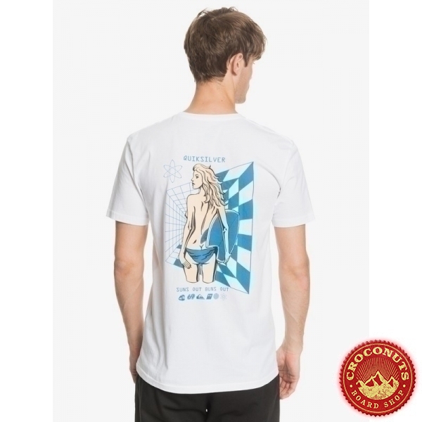 Tee Shirt Quiksilver Slow Burn White 2020