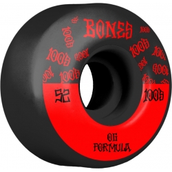 Roues Bones 100's V4 Black 52MM 2020 pour homme