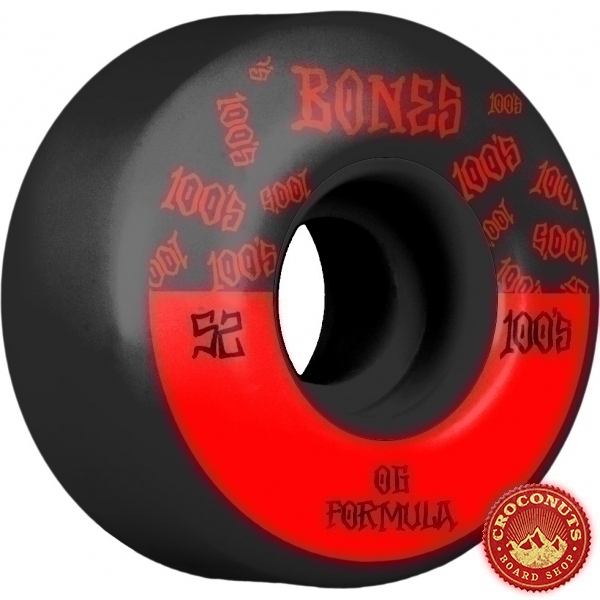 Roues Bones 100's V4 Black 52MM 2021