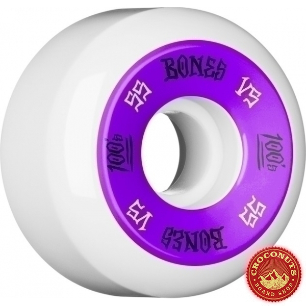 Roues Bones 100's V5 White 55MM 2020