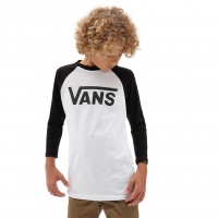 Tee Shirt Vans Raglan Boys White Black 2023