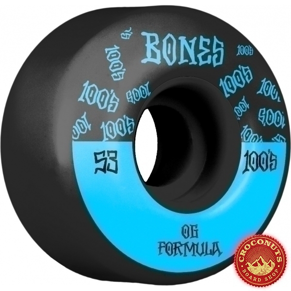 Roues Bones 100's V4 Black 53MM 2020