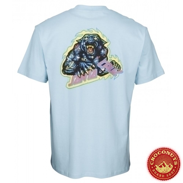 Tee Shirt Santa Cruz Cosmic Cat Strip Powder Blue 2020