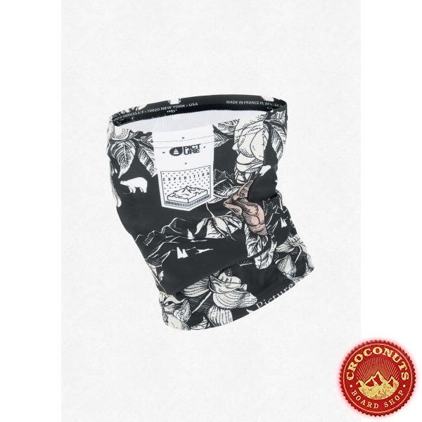 Neckwarmer Picture Peonies Black 2021