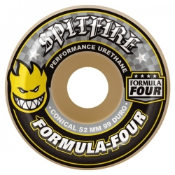 Roues Spitfire Conical Yellow Print 52mm 2026 pour homme