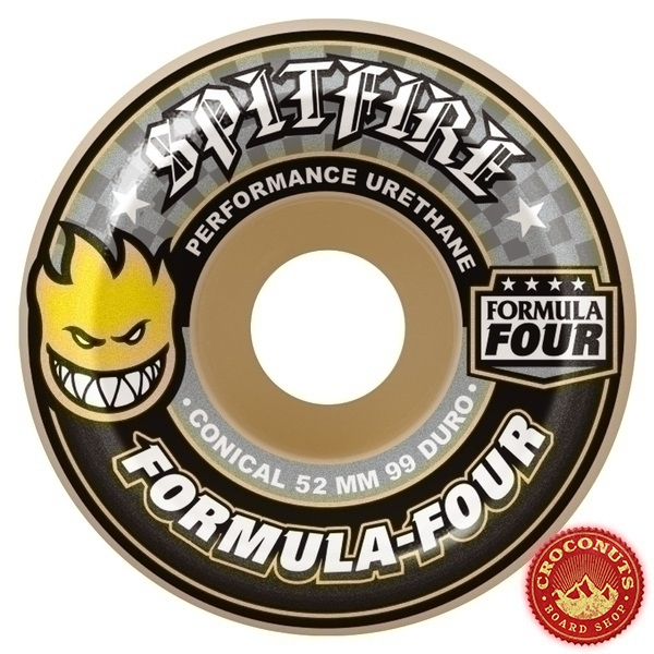 Roues Spitfire Conical Yellow Print 52mm 2026