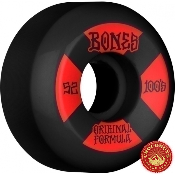 Roues Bones 100's V5 Black Sidecut 52MM 2022