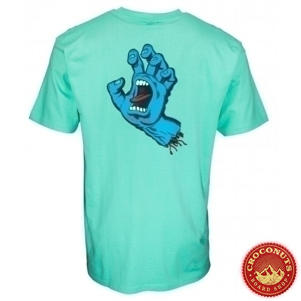 Tee Shirt Santa Cruz Screaming hand Chest Jade Green 2021