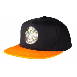 Casquettes Independent Split Cross Snapback Black Orange 2021 pour