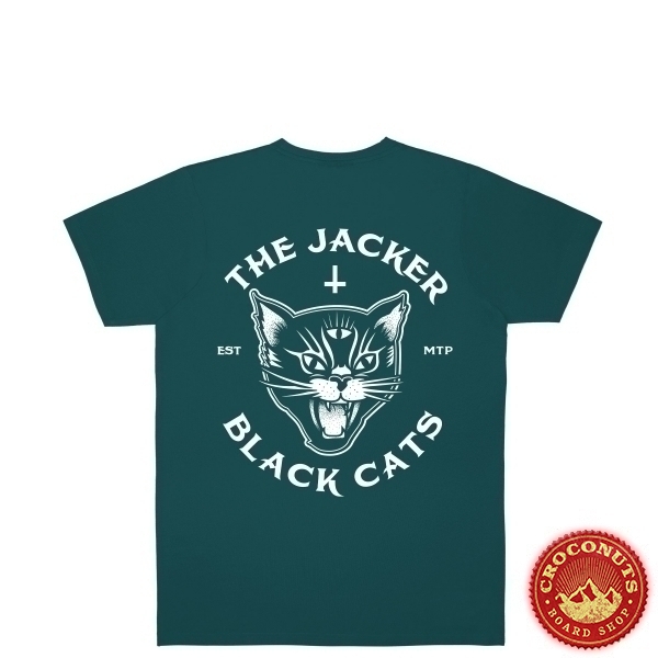 Tee Shirt Jacker Black Cats Dark Teal 2021