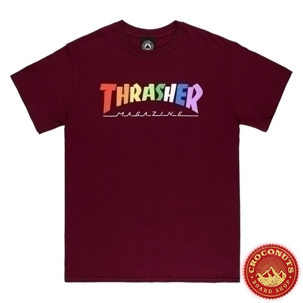 Tee Shirt Thrasher Rainbow Mag Maroon 2021