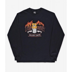 Tee Shirt Thrasher Alley Cats Black LS 2021 pour homme, pas cher