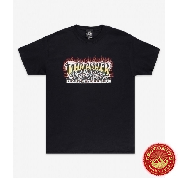 Tee Shirt Thrasher Krak Skull Black 2021