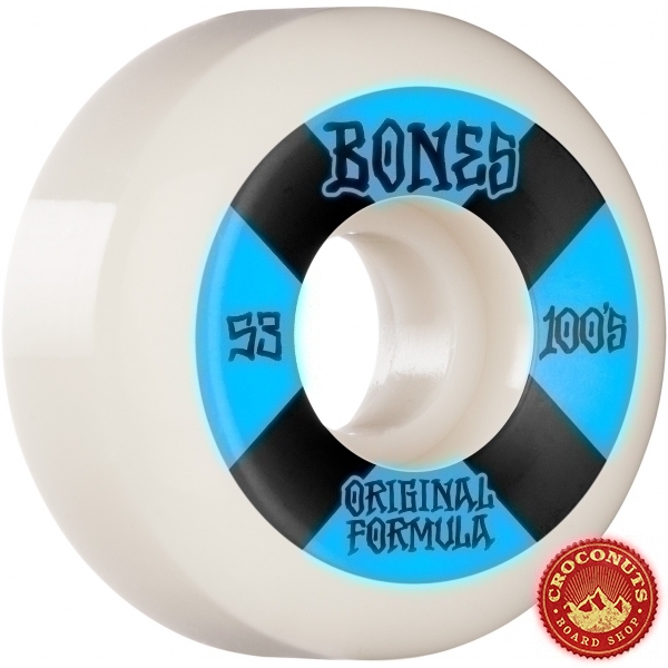 Roues Bones 100's V5 White Sidecut 53MM 2021