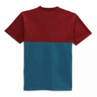 Tee Shirt Vans Colorblock Blue Coral/Pomegranate 2021