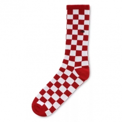 Chaussettes Vans Checkerboard Crew ll Red 2021 pour , pas cher