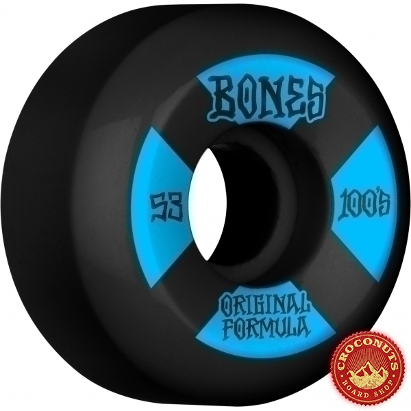 Roues Bones 100's V5 Black Sidecut 53MM 2026