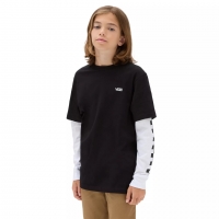 Tee Shirt Vans Boy Long Check Twofer Black 2023