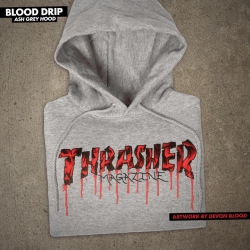 Sweat Thrasher Blood Drip Ash 2021 pour homme, pas cher