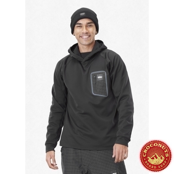 Fleece Picture Bake Grid Hoodie Black 2022