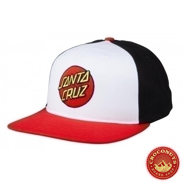 Casquette Santa Cruz Classic Dot White Black Red 2022