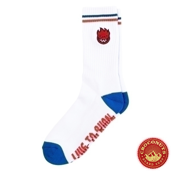 Chaussettes Spitfire Bighead Fill Emb White Red Blue 2022