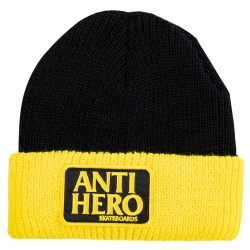 Bonnet Antihero Reserve Patch Black Yellow 2022 pour homme