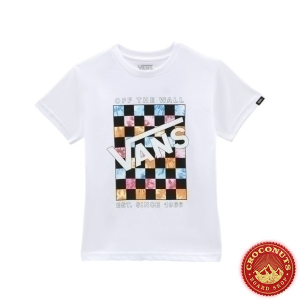 Tee Shirt Kid Vans Dyed Blocks White 2022