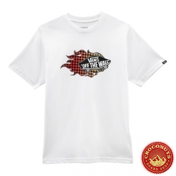 Tee Shirt Kids Vans Flame White 2022