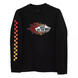 Tee Shirt Kids Vans Manches Longues Flame Black 2022 pour junior, pas cher