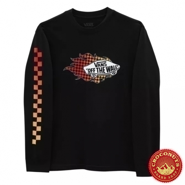 Tee Shirt Kids Vans Manches Longues Flame Black 2022