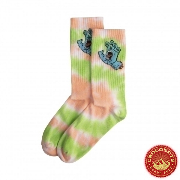 Chaussettes Santa Cruz Screaming Hand Tie Dye White 2022