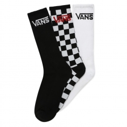 Chaussettes Vans Classic Crew Black Checkerboard (Pack de 3) 2022 pour 