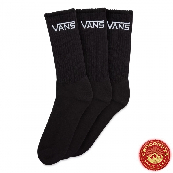 Chaussettes Vans Classic Crew Black (Pack de 3) 2022