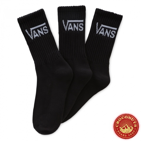 Chaussettes Vans Classic Crew Black (Pack de 3) 2022