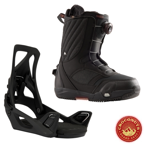 Pack Burton STEP ON Femme Black + Boots Limelight Black 2023