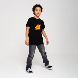 Tee Shirt Santa Cruz Youth Flamed Not A Dot Black 2022 pour enfant, pas cher