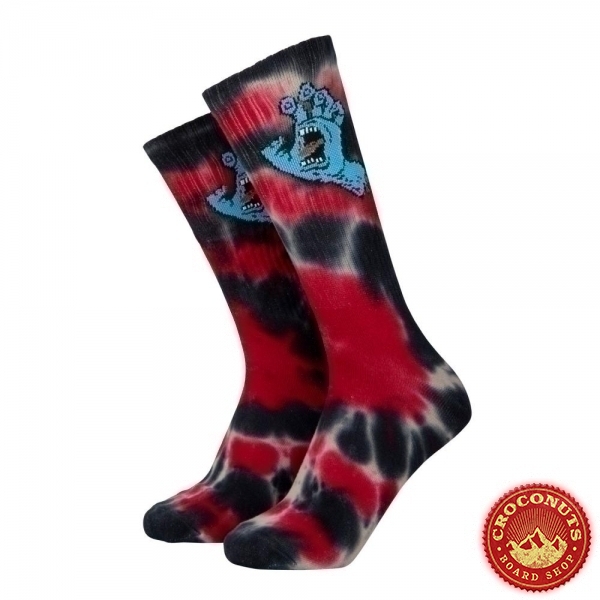 Chaussettes Santa Cruz Screaming Hand Tie Dye Black Grey 2022